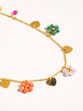 Load image into Gallery viewer, Flower & Hearts Charm Necklace