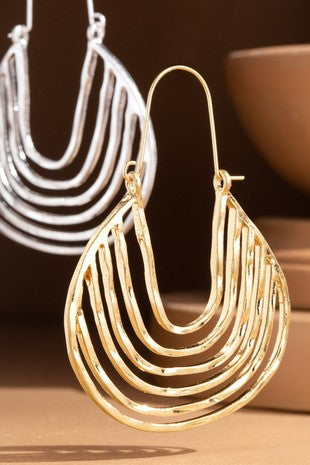 Boho Ripple Earrings - Silver