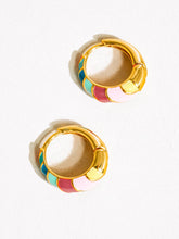 Load image into Gallery viewer, Colorful Striped Hoop Earring
