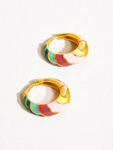 Load image into Gallery viewer, Colorful Striped Hoop Earring
