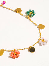 Load image into Gallery viewer, Flower &amp; Hearts Charm Necklace
