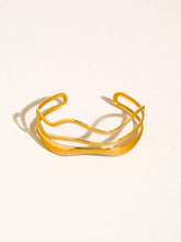 Load image into Gallery viewer, Gold Wavy Cuff Bracelet
