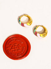 Load image into Gallery viewer, Colorful Striped Hoop Earring
