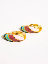 Load image into Gallery viewer, Colorful Striped Hoop Earring
